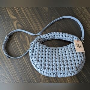 Sincerly Jules Light Blue Woven Shoulder Bag